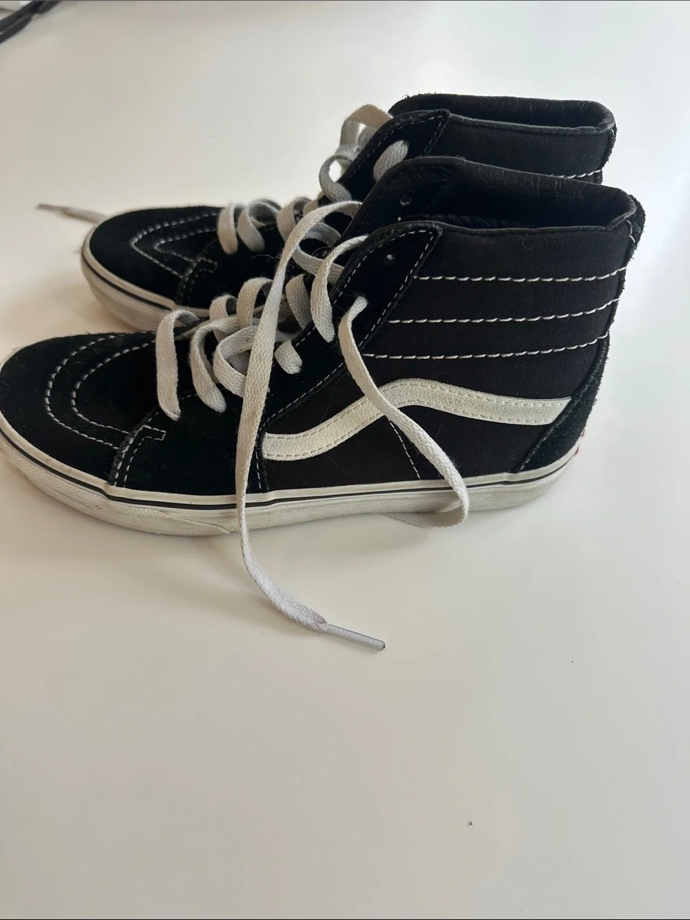 Vans Kids Black and White High-Top Skate Sneakers